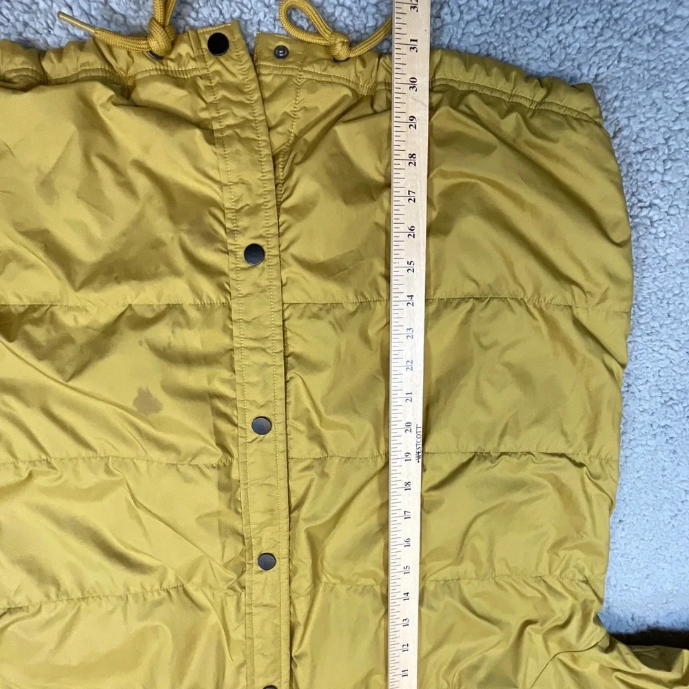 The North Face Flannel Jacket Mens XL Yellow Plaid Lined Snap Reve